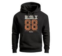 Neverless® Hoodie Herren College Motiv Schriftzug Bronx 88 New York City Kapuzen-Pullover Männer Schwarz XL