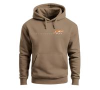 Neverless® Hoodie Herren Fuchs Fox Wald Tiermotiv Logo Print Badge Fashion Streetstyle Mocha M