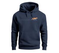 Neverless® Hoodie Herren Fuchs Fox Wald Tiermotiv Logo Print Badge Fashion Streetstyle Navy L