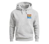 Neverless® Hoodie Herren Logo Print Sommer Sonne Welle Strand Meer Beach Fashion Streetstyle Grau M
