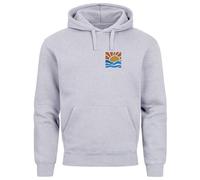 Neverless® Hoodie Herren Logo Print Sommer Sonne Welle Strand Meer Beach Fashion Streetstyle grau XL