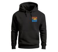 Neverless® Hoodie Herren Logo Print Sommer Sonne Welle Strand Meer Beach Fashion Streetstyle Schwarz M