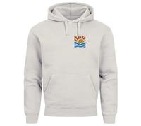 Neverless® Hoodie Herren Logo Print Sommer Sonne Welle Strand Meer Beach Fashion Streetstyle urban Grey L