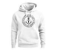 Neverless® Hoodie Herren maritimes Anker Motiv Anchor Print Vintage Stil Kapuzen-Pullover Männer Weiss M