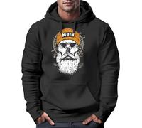 Neverless® Hoodie Herren Moin Skull Windrose Kompass Totenkopf Frontprint Männer Fashion Streetstyle schwarz XXL