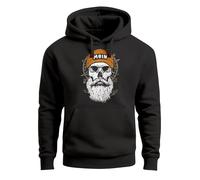 Neverless® Hoodie Herren Moin Skull Windrose Kompass Totenkopf Frontprint Männer Fashion Streetstyle Schwarz XL