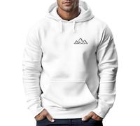 Neverless® Hoodie Herren Polygon Print Wandern Berg-Motiv Geometric Kapuzen-Pullover Männer Fashion Streetstyle Weiss L