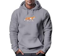 Neverless® Hoodie Herren Print Aufdruck Fuchs Polygon Kunstdruck Geometrie Outdoor Logo Tier Motiv Fashion Streetstyle Convoy-Grey M