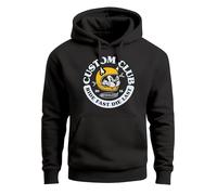 Neverless® Hoodie Herren Print Biker Motiv Racing Cat Schriftzug Ride Fast Die Last Fashion Streetstyle Schwarz XL