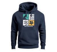 Neverless® Hoodie Herren Print Surfing Rückenaufdruck Icons Maritim Kapuzen-Pullover Männer Fashion Streetstyle Navy L