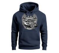 Neverless Hoodie Herren Rockabilly Hot Rod Rock n Roll Auto Kapuzen-Pullover Navy XL