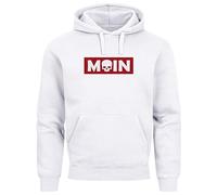 Neverless® Hoodie Herren Schriftzug Moin Skull Totenkopf Aufdruck Print Parodie Hamburg Männer Fashion Streetstyle weiß XXL