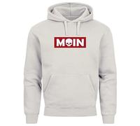 Neverless® Hoodie Herren Schriftzug Moin Skull Totenkopf Aufdruck Print Parodie Hamburg Männer Fashion Streetstyle urban Grey L