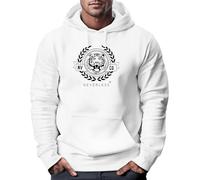 Neverless® Hoodie Herren Schriftzug Oldschool Print Tiger Kapuzen-Pullover Bedruckt Männer Fashion Streetstyle Weiss-schwarz XXL