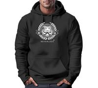 Neverless® Hoodie Herren Schriftzug Oldschool Print Tiger Kapuzen-Pullover Bedruckt Männer Fashion Streetstyle Schwarz-Weiss XL