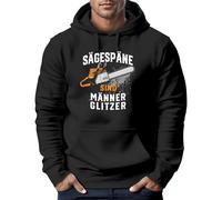 Neverless® Hoodie Herren Spruch Sägespäne sind Männer-Glitzer Motiv Handwerker Säge Fashion Streetstyle schwarz L
