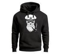 Neverless Hoodie Herren Sweatshirt Totenkopf Kapitän Captain Skull Bard Hipster Original Spirit Seemann