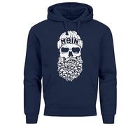 Neverless® Hoodie Herren Totenkopf Nordisch Moin Hamburg Dialekt Skull Anker Fashion Streetstyle Navy M