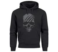 Neverless® Hoodie Herren Totenkopf Skull Totenschädel Skelett Print Aufdruck Fashion Streetstyle schwarz 3XL