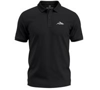 Neverless® Poloshirt Herren Bedruckt mit Berg Logo- Outdoor-inspiriertes Kurzarm Polo aus Baumwolle - Ideal für Wandern Freizeit Natur Schwarz 4XL