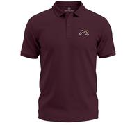 Neverless® Poloshirt Herren mit Berg Sonnenaufgang Logo- Kurzarm Polo Sommer Casual Look Modern Fit Fashion Bordeaux L