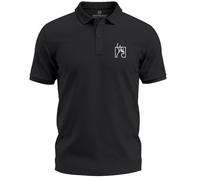 Neverless® Poloshirt Herren mit Hirsch-Grafik - Kurzarm Polo Sommer Outdoor Jäger Modern Fit Fashion Schwarz 3XL