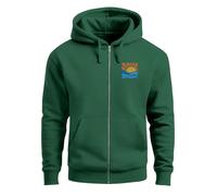 Neverless® Sweatjacke Herren Zip Hoodie Pullover Kapuze Logo Print Sommer Sonne Welle Strand Meer Fashion Streetstyle Bottle-Green XL