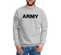 Neverless® Sweatshirt Herren Aufdruck Army Print Rundhals-Pullover grau-schwarz 4XL