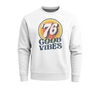 Neverless® Sweatshirt Herren Aufdruck Print Good Vibes Retro Vintage Grafik Rundhals-Pullover Fashion Streetwear