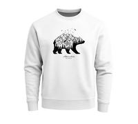 Sweatshirt Herren Bär Abenteuer Berge Wald Bear Mountains Adventure Rundhals-Pullover - Mountain Bear weiß S
