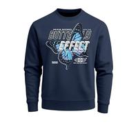 Sweatshirt Herren Bedruckt Schmetterling Butterfly Effekt Techwear Grafik Rundhals-Pullover Fashion Streetwear - Butterfly navy 3XL