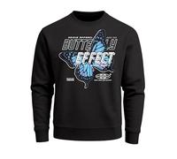 Sweatshirt Herren Bedruckt Schmetterling Butterfly Effekt Techwear Grafik Rundhals-Pullover Fashion Streetwear - Butterfly schwarz 3XL