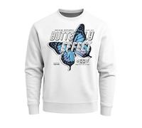 Neverless® Sweatshirt Herren Bedruckt Schmetterling Butterfly Effekt Techwear Grafik Rundhals-Pullover Fashion Streetwear