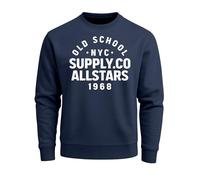 Neverless® Sweatshirt Herren Bedruckt Schriftzug California Los Angeles USA Amerika Flagge Rundhals-Pullover Navy XXL