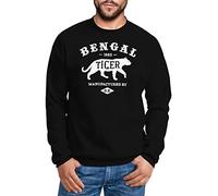 Neverless Sweatshirt Herren Bengal Tiger Schriftzug Grafik Logo Rundhals-Pullover schwarz M