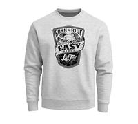 Neverless Sweatshirt Herren Born to Ride Easy Rider Live Fast Stay Free Biker Rundhals-Pullover Grau M