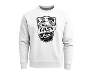 Neverless Sweatshirt Herren Born to Ride Easy Rider Live Fast Stay Free Biker Rundhals-Pullover Weiss M