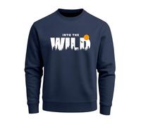 Neverless® Sweatshirt Herren Brustprint Bedruckt Into The Wild Schriftzug Outdoor Fashion Rundhals-Pullover