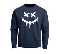 Neverless® Sweatshirt Herren Drip Face Techwear Fashion Streetstyle Smiling Face Smile Trend Rundhals-Pullover Fashion