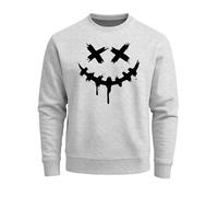 Neverless® Sweatshirt Herren Drip Face Techwear Fashion Streetstyle Smiling Face Smile Trend Rundhals-Pullover Fashion