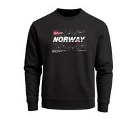 Sweatshirt Herren Frontprint Pullover mit Print Norway Norwegen Fashion Nordic Streetwear Skandinavien - Norway Explorer schwarz 4XL