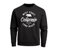 Neverless® Sweatshirt Herren Frontprint West Coast California Pullover mit Print Fashion Streetwear Schwarz XL