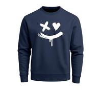 Neverless® Sweatshirt Herren mit Aufdruck Motiv Smile Print Rundhals-Pullover Fashion Streetwear