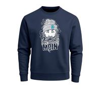 Neverless® Sweatshirt Herren Moin Kapitän Bart Anker Nordisch Hamburg Rundhals-Pullover Fashion Streetwear