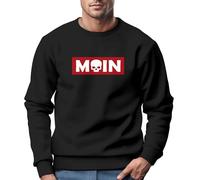 Neverless® Sweatshirt Herren Moin Skull Totenkopf Aufdruck Nordisch Print Parodie Rundhals-Pullover Fashion Streetwear schwarz L