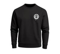 Sweatshirt Herren Motiv Drip Face Drippy Smile Herz-Augen Lächeln Graffiti Rundhals-Pullover Streetwear - Smile schwarz M