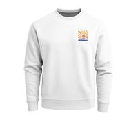Neverless® Sweatshirt Herren ohne Kapuze Brustlogo Frontprint Sunrise Icon Sonnenaufgang Wellen Pullover Fashion Streetwear