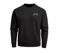 Neverless® Sweatshirt Herren ohne Kapuze Double Peaks Design Frontprint Brustlogo Rundhals-Pullover Outdoor Fashion Streetwear