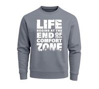 Sweatshirt Herren ohne Kapuze Spruch End of your comfort Zone Pullover Graphic Fashion Streetwear