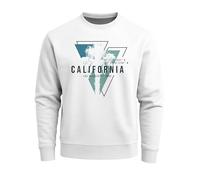 Sweatshirt Herren Palmen Kalifornien Los Angeles USA Rundhals-Pullover Fashion Streetwear - California geometric weiß M
